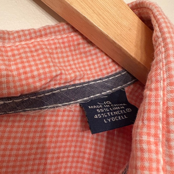 Tommy Bahama Pink Coral Linen Short Sleeve Shirt Size Large -Beach Summer Resort - Picture 4 of 6